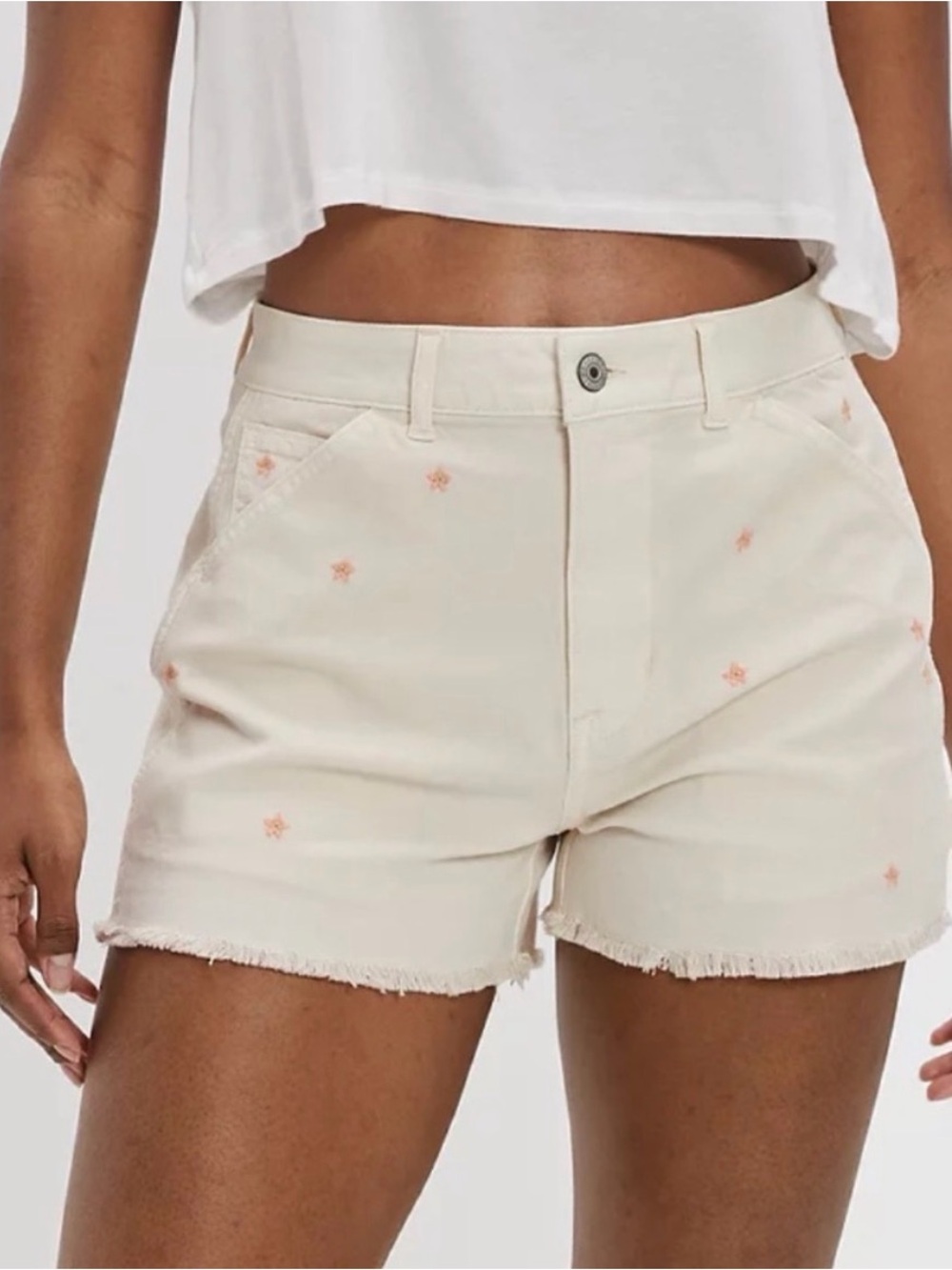 American Eagle Ae Stretch Highest Waist '90s
Boyfriend Denim Shorts US 10 Cream